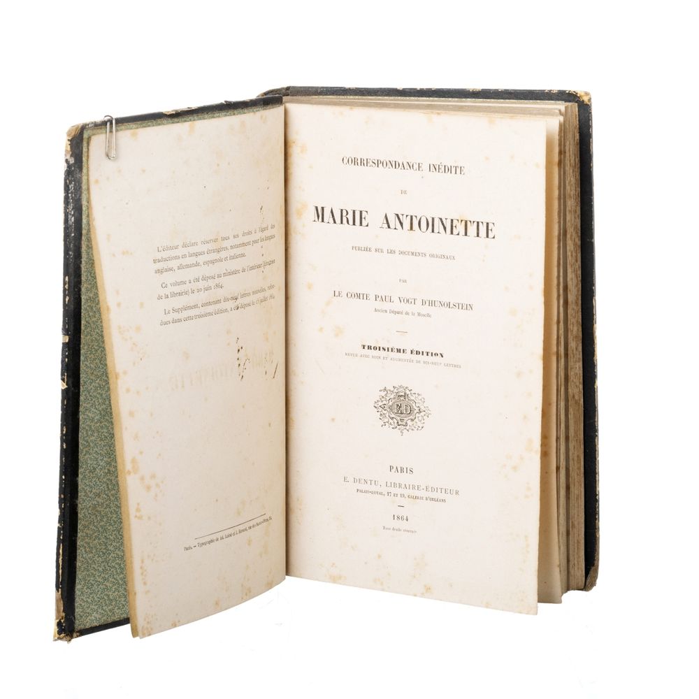 Vogt D'hunolstein; Paul - Correspondance inédite de Marie-Ant