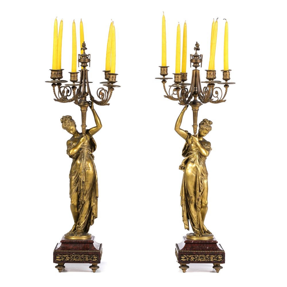 Par de candelabros - Albert Carrier-Belleuse - Século XIX