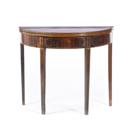 Mesa de jogo meia lua D. Maria em pau-santo - Século XIX