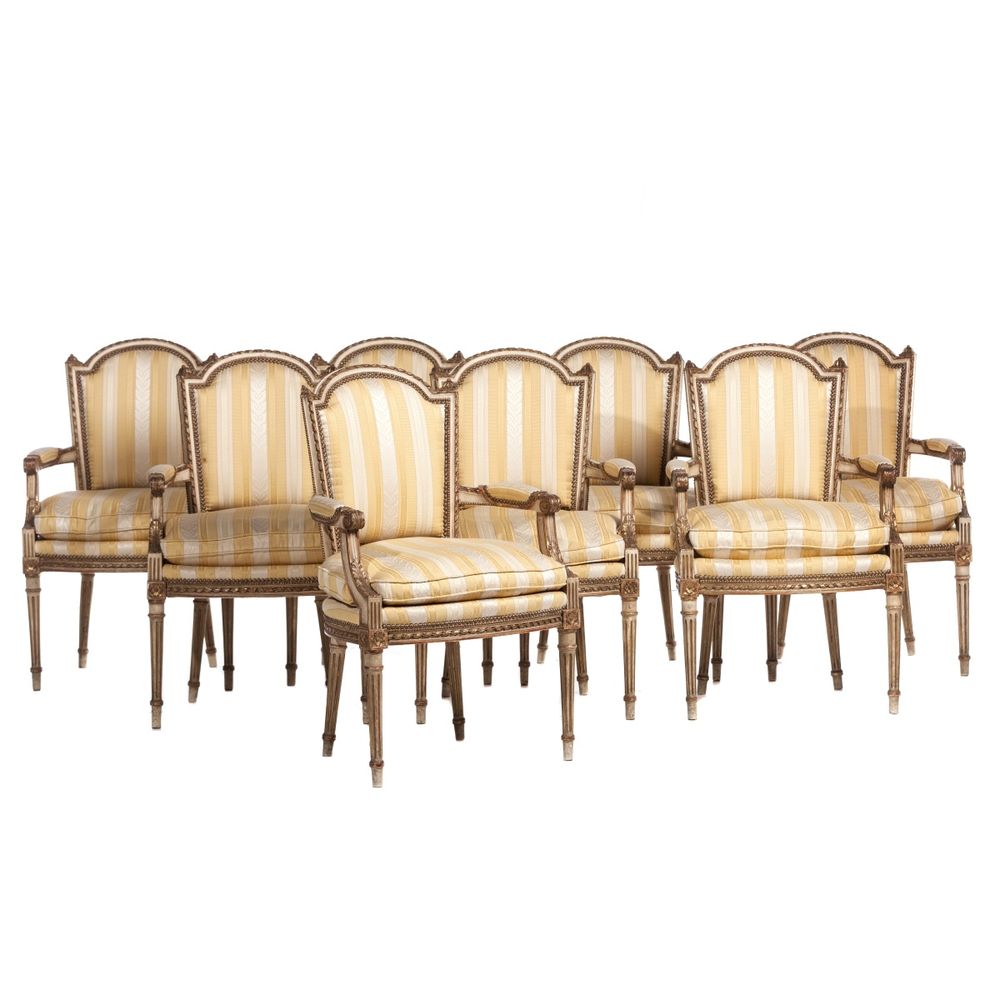 Conjunto de oito fauteils Luís XVI - Maison Jansen