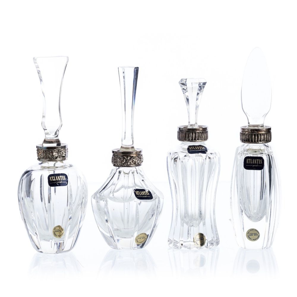 Cristal e vidro - Conjunto de quatro frascos Atlantis