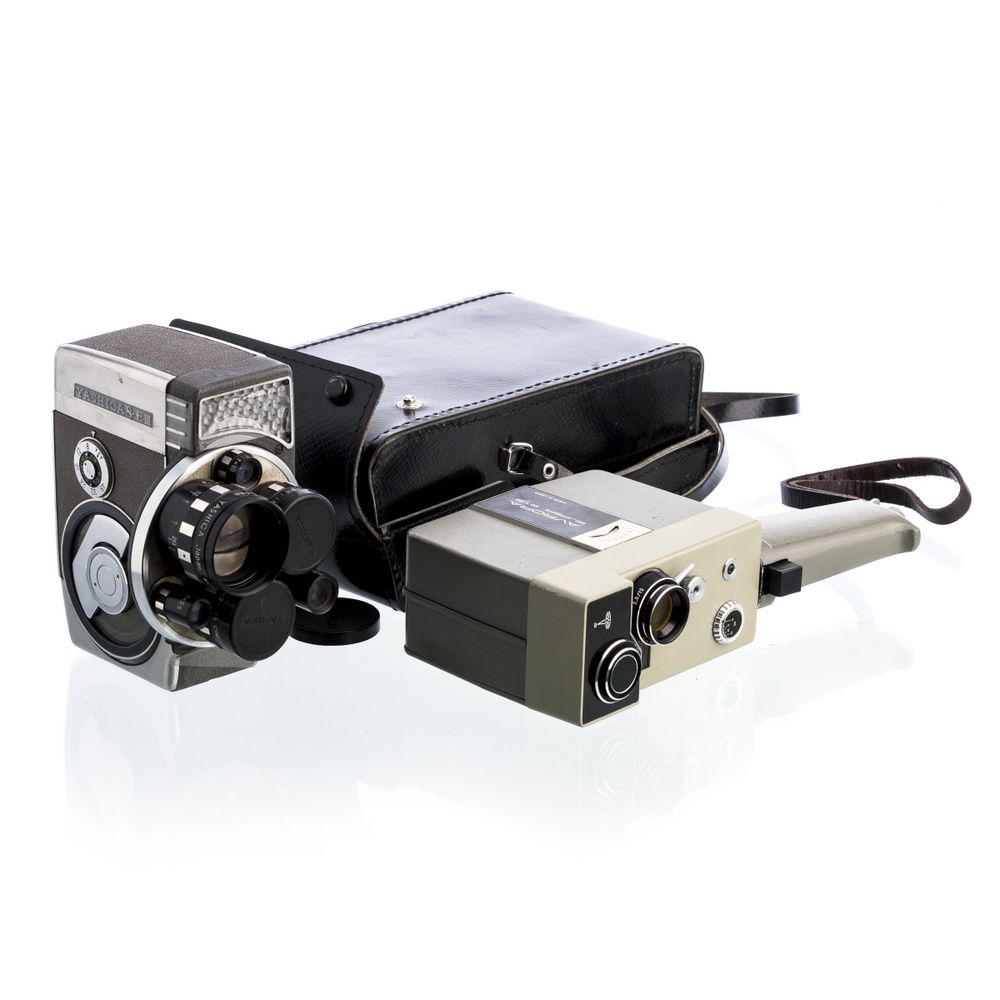 Lote de duas máquinas de filmar Avrora e Yashica