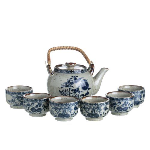 Porcelana oriental - Bule e seis taças