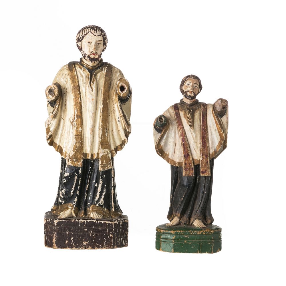 Duas esculturas indo-portuguesas - Francisco de Assis - S