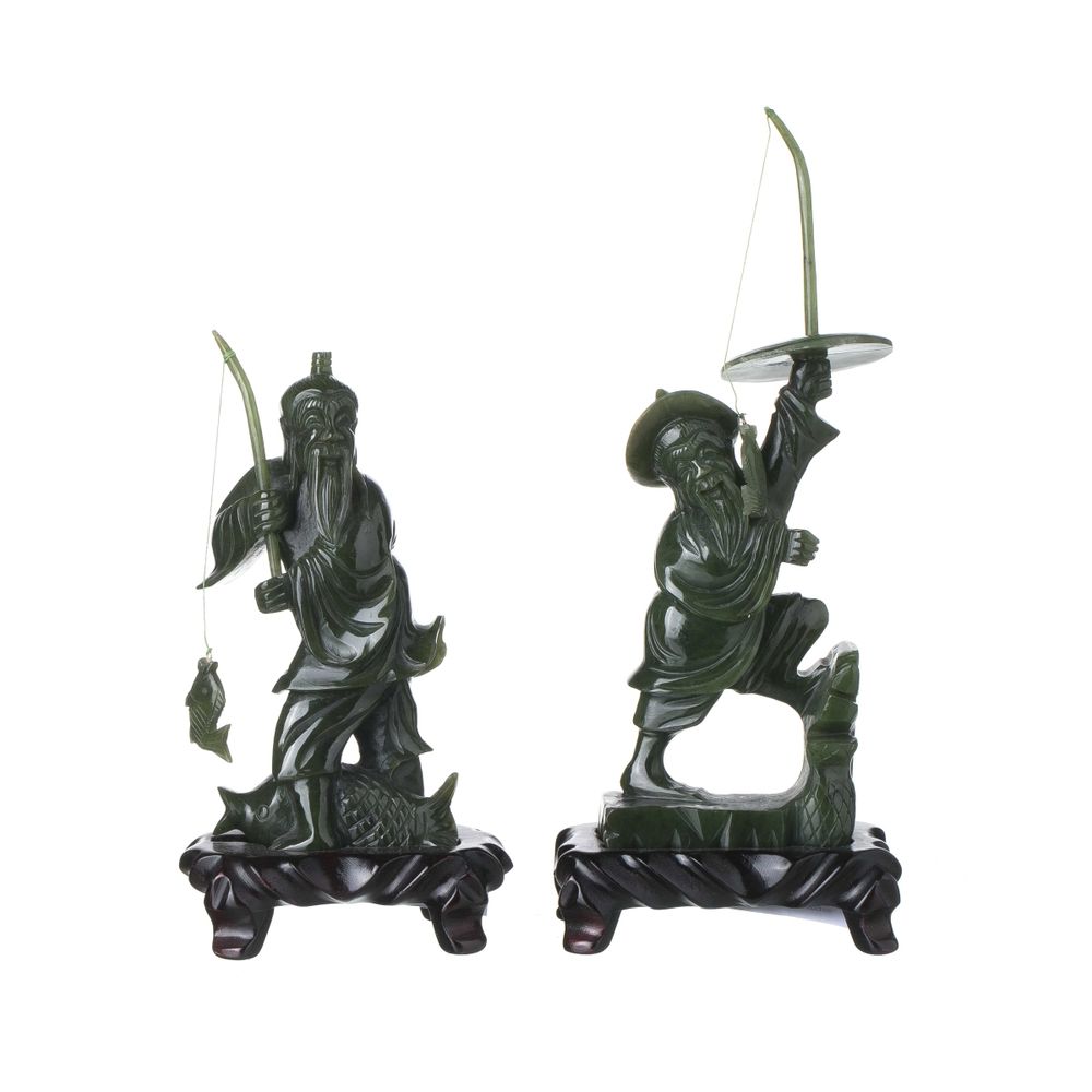 Escultura Oriental - Dois pescadores