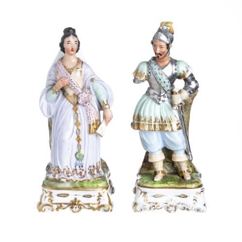 Porcelana oriental - Par de esculturas em porcelana