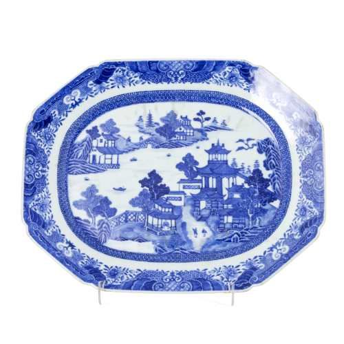 Porcelana oriental - Travessa oitavada - Companhia das Índias 1