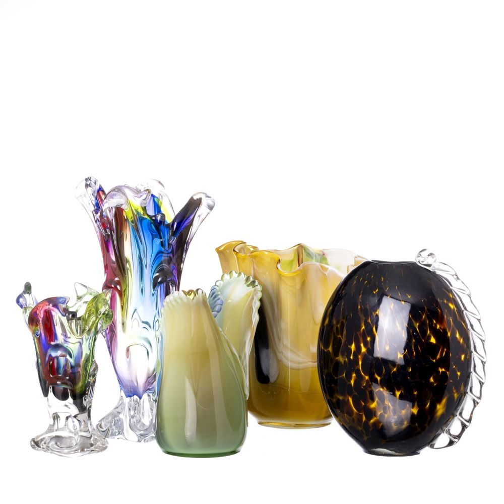 Cristal e vidro - Quatro jarras Murano
