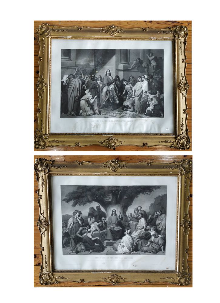 Duas gravuras com cenas da vida de Jesus Cristo - Século XIX