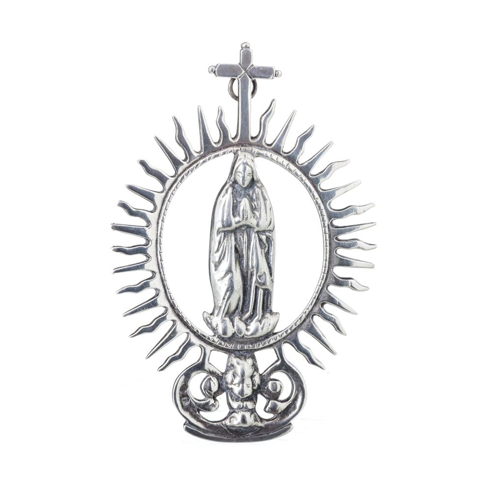 'Nossa Senhora' placa de suspensão em prata - Século XIX