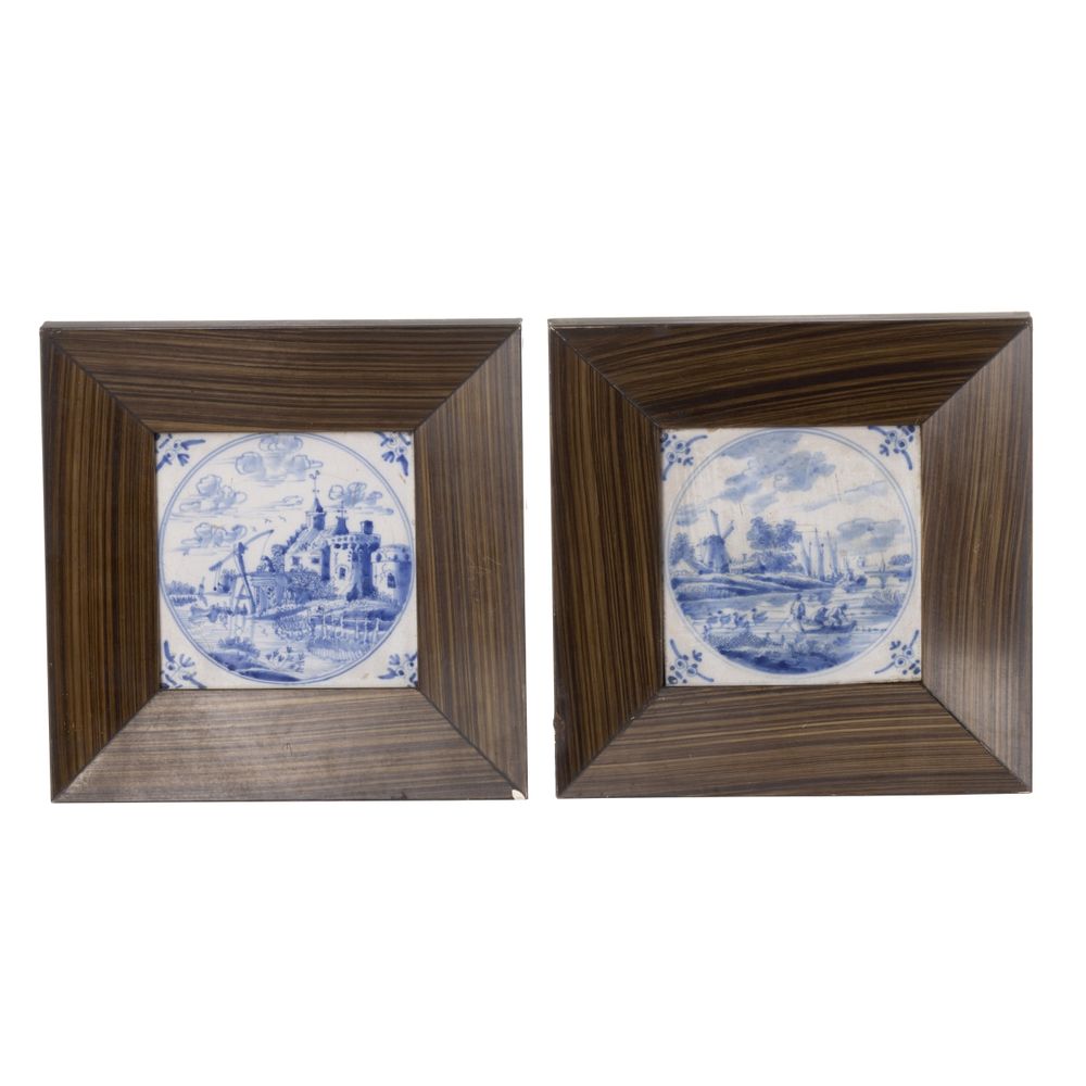 Dois azulejos em faiança Delft - Século XIX