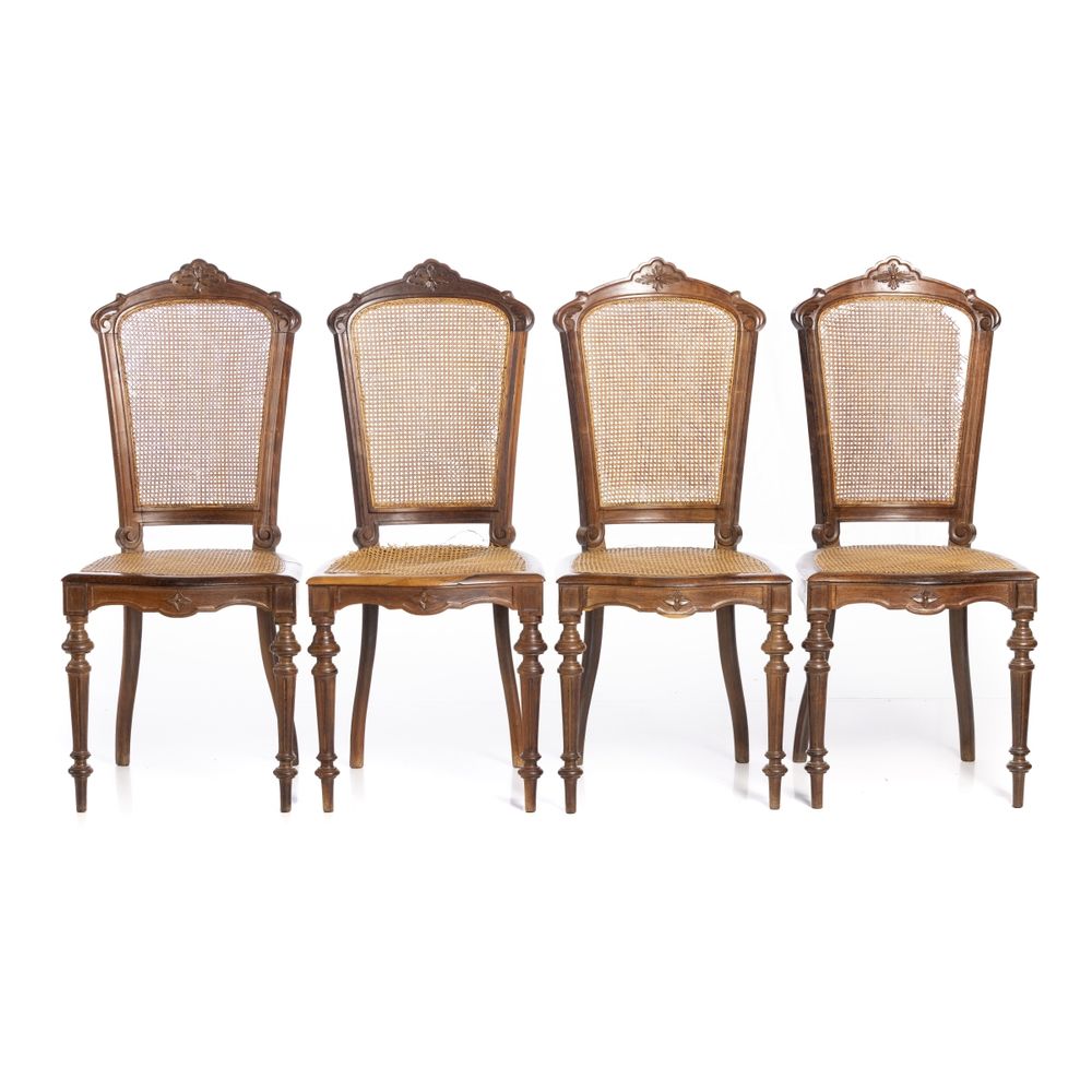 Conjunto de quatro cadeiras em pau-santo - Século XIX