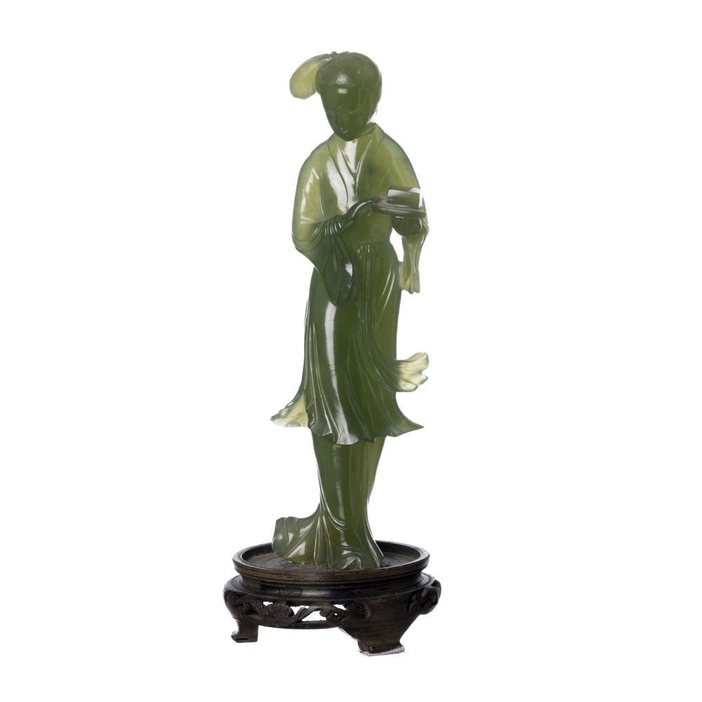 Escultura Oriental - Divindade em jade