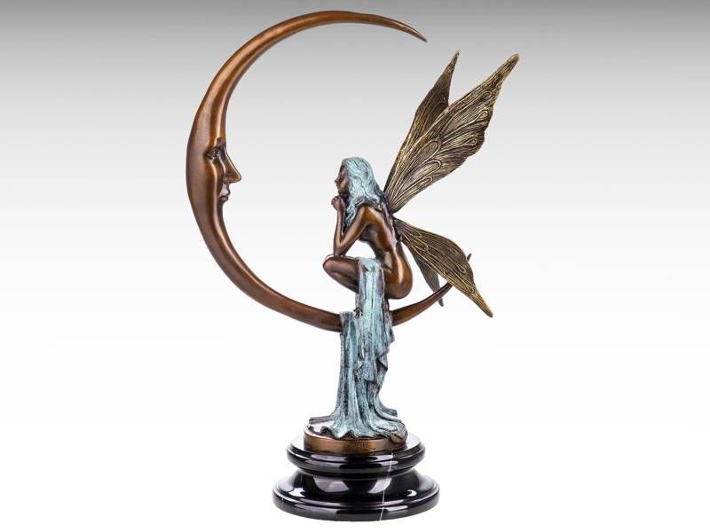 Escultura de bronze - Fada da lua