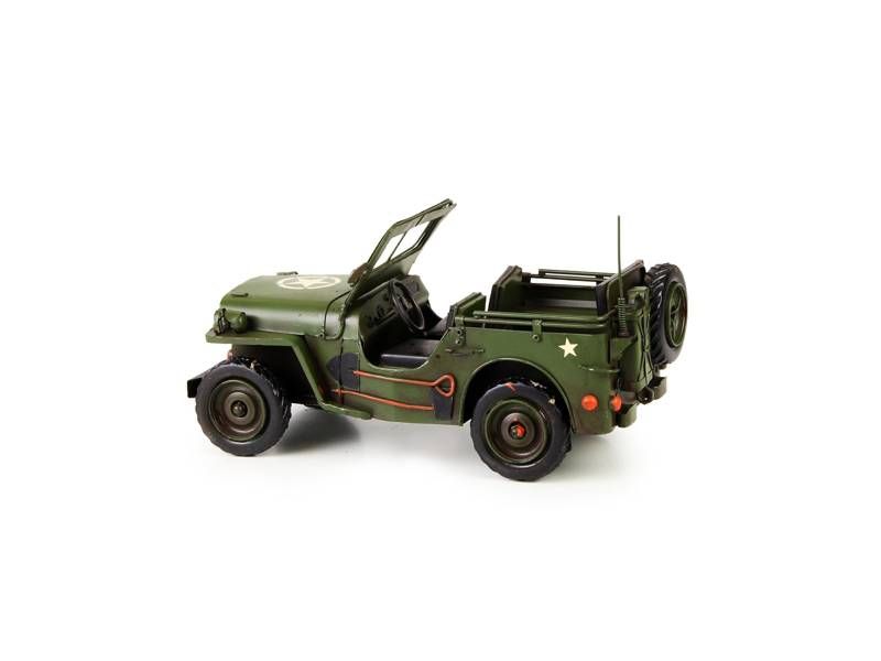 Modelo de metal - Jipe ????militar vintage; Willys MB; do exército dos