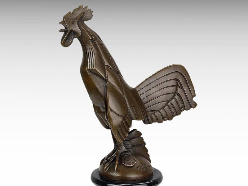 Escultura de bronze - Galo modernista - Art Deco