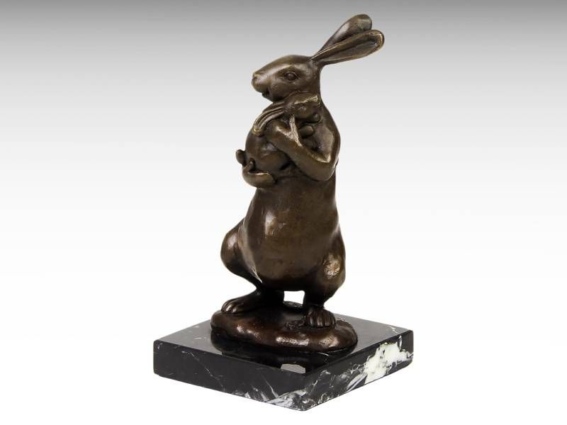 Escultura de bronze - Coelhos