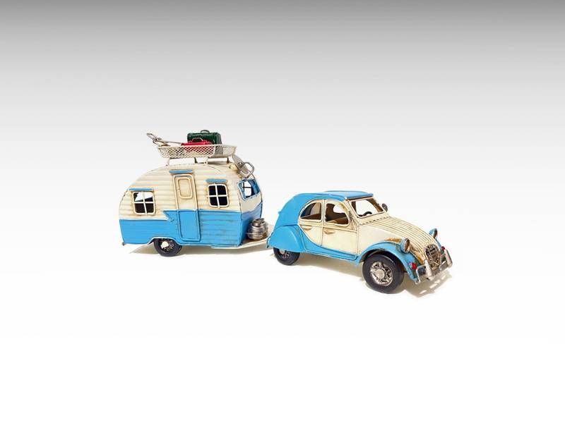 Modelo de metal - Carro com caravana de reboque