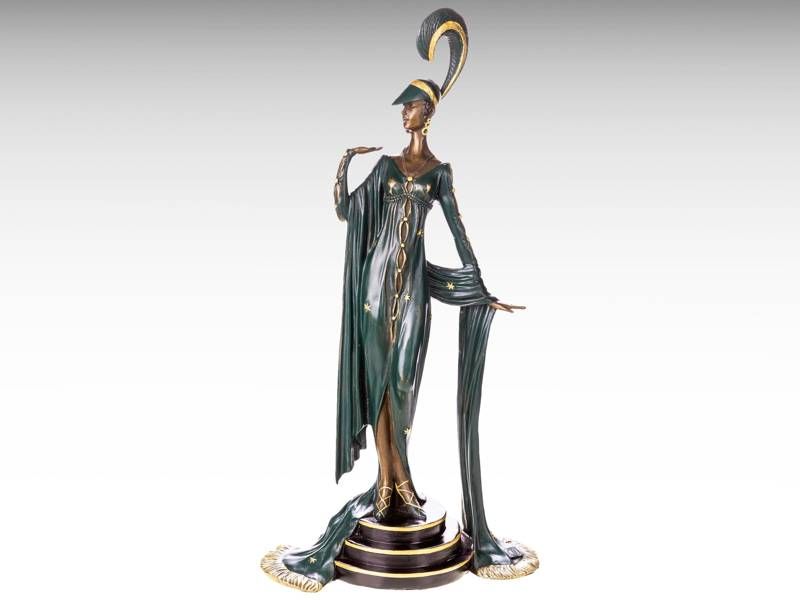 Escultura de bronze - Dama - Art Deco