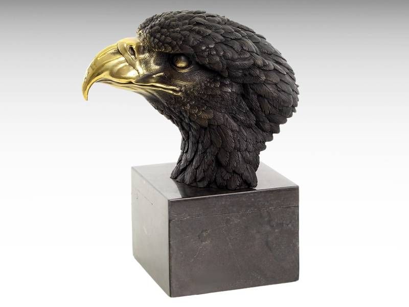 Escultura de bronze - Cabeça de águia