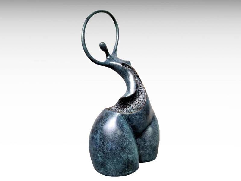 Escultura de bronze - Torso feminino abstrato