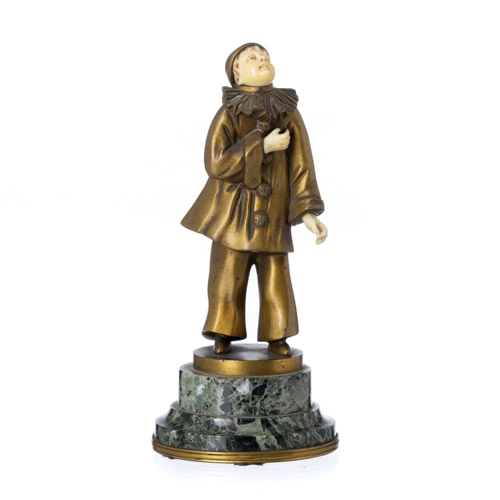 Pierrot - Século XIX - em bronze dourado