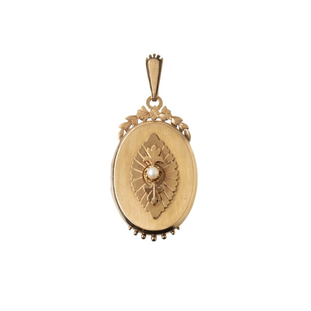 Pingente porta-retratos em ouro 18K - Século XIX