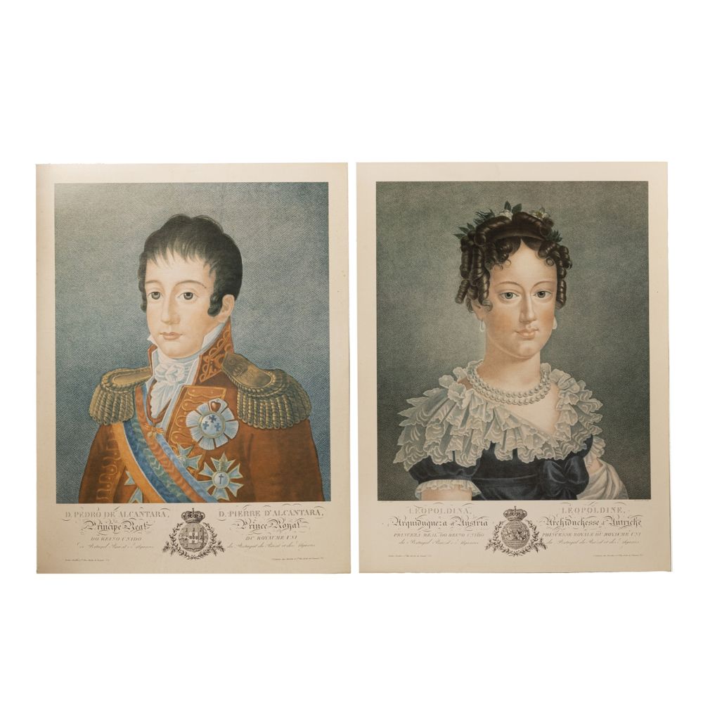 Gravuras - D. Pedro e D. Leopoldina - Jean François Badoureau