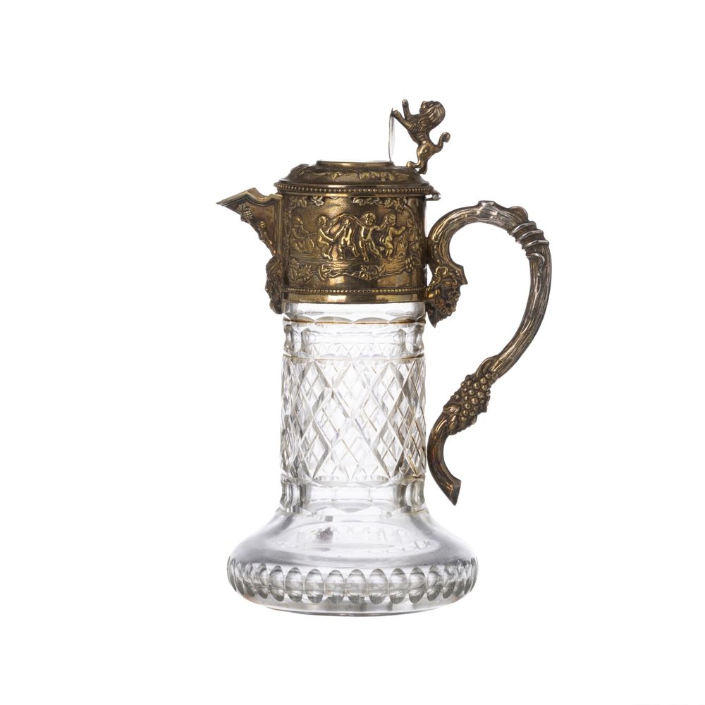 Banho de prata - Caneca em vidro lapidado