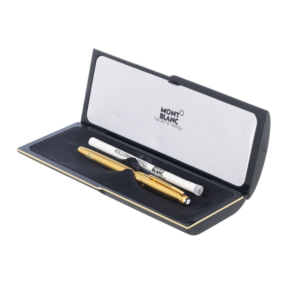 Canetas - Caneta Montblanc em prata plaqueada a ouro 18K